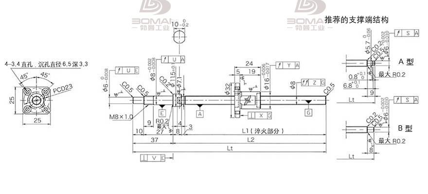 KURODA GP081FDS-AAFR-0250B-C3S 黑田精工丝杠验收标准