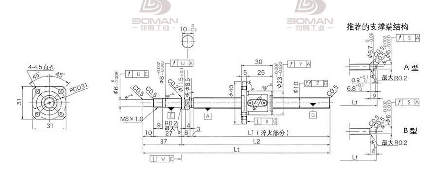 KURODA GP1002DS-EAFR-0320B-C3S 黑田精工丝杆怎么安装视频