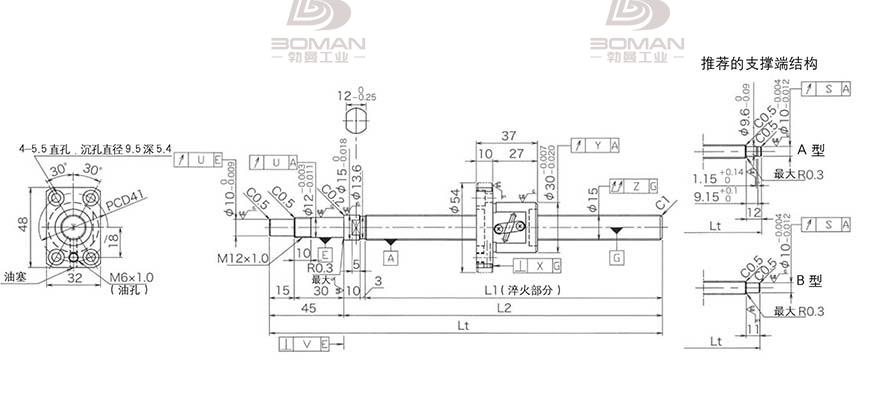 KURODA GP1502DS-BAPR-0600B-C3F 黑田精工滚珠丝杠